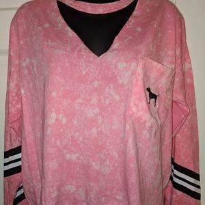 Croped vneck sweater  Pink V.S size Small